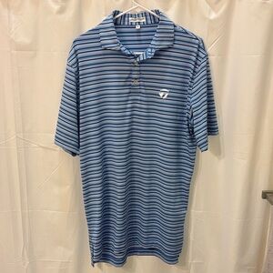 Peter Millar Summer Comfort Striped Golf Polo, Size Medium